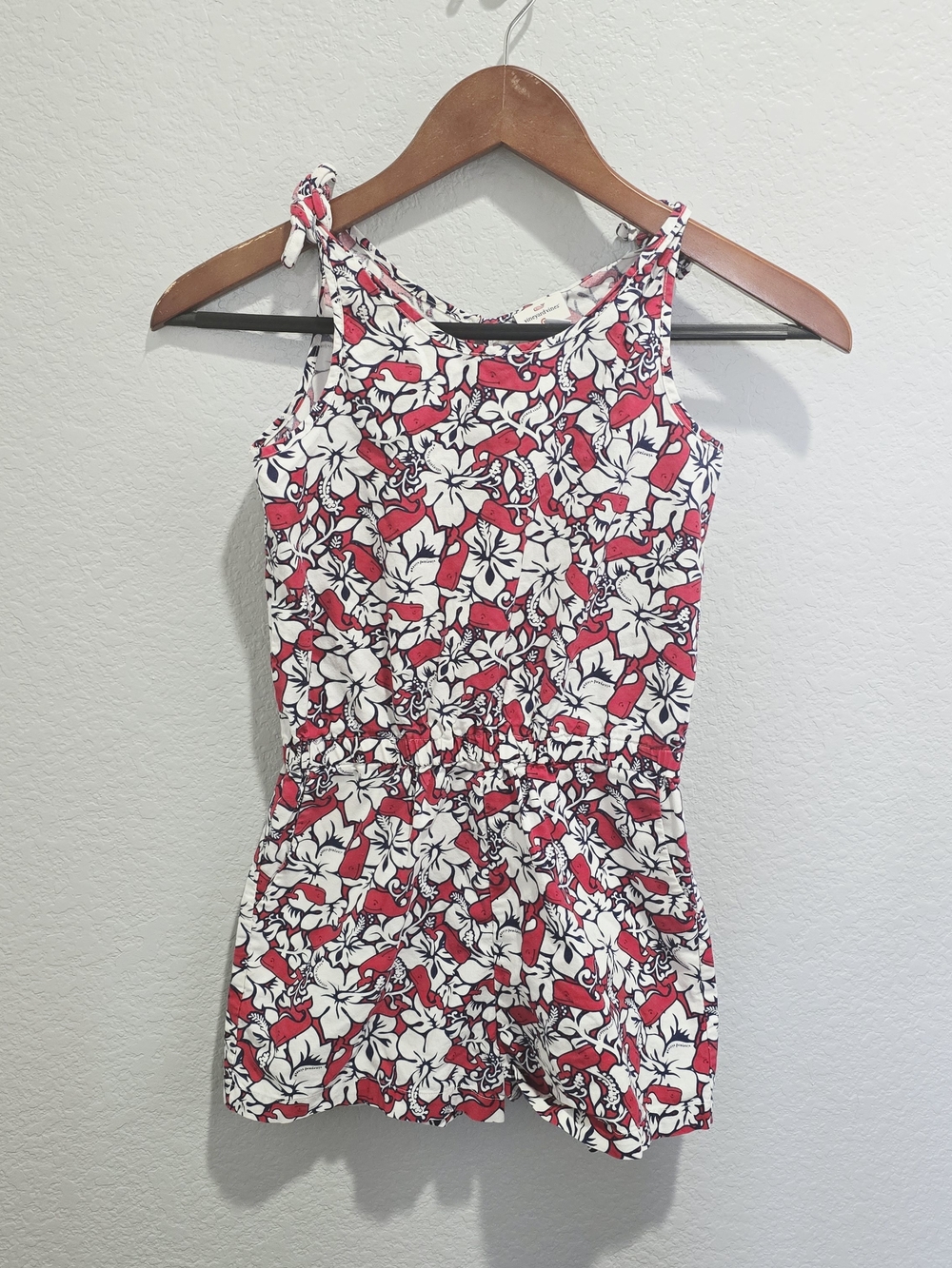 Vineyard Vines Red, White & Navy Floral Tank Romper